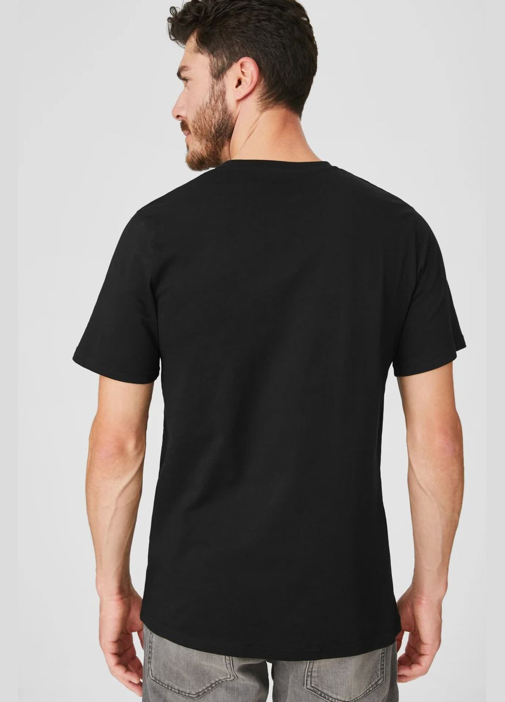 Черная комлект футболок из хлопка (2шт) C&A