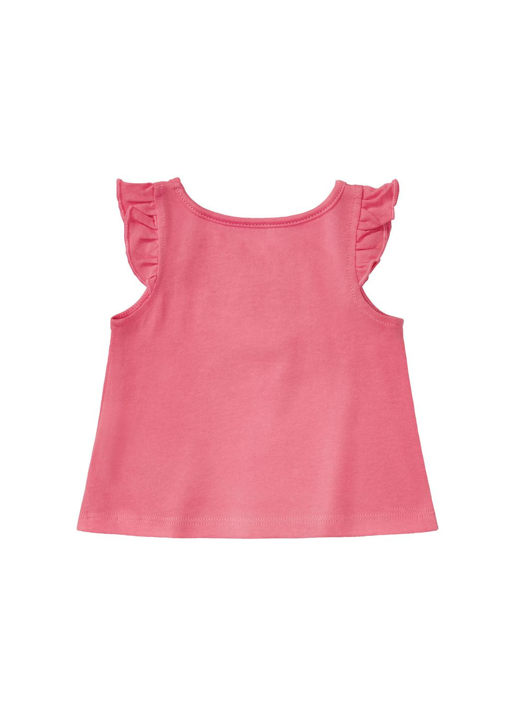 Розовая демисезонная футболка с рюшами для девочки 370936 Lupilu