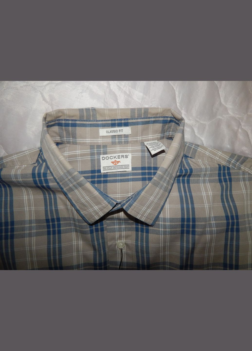 Серая кэжуал рубашка в клетку Dockers