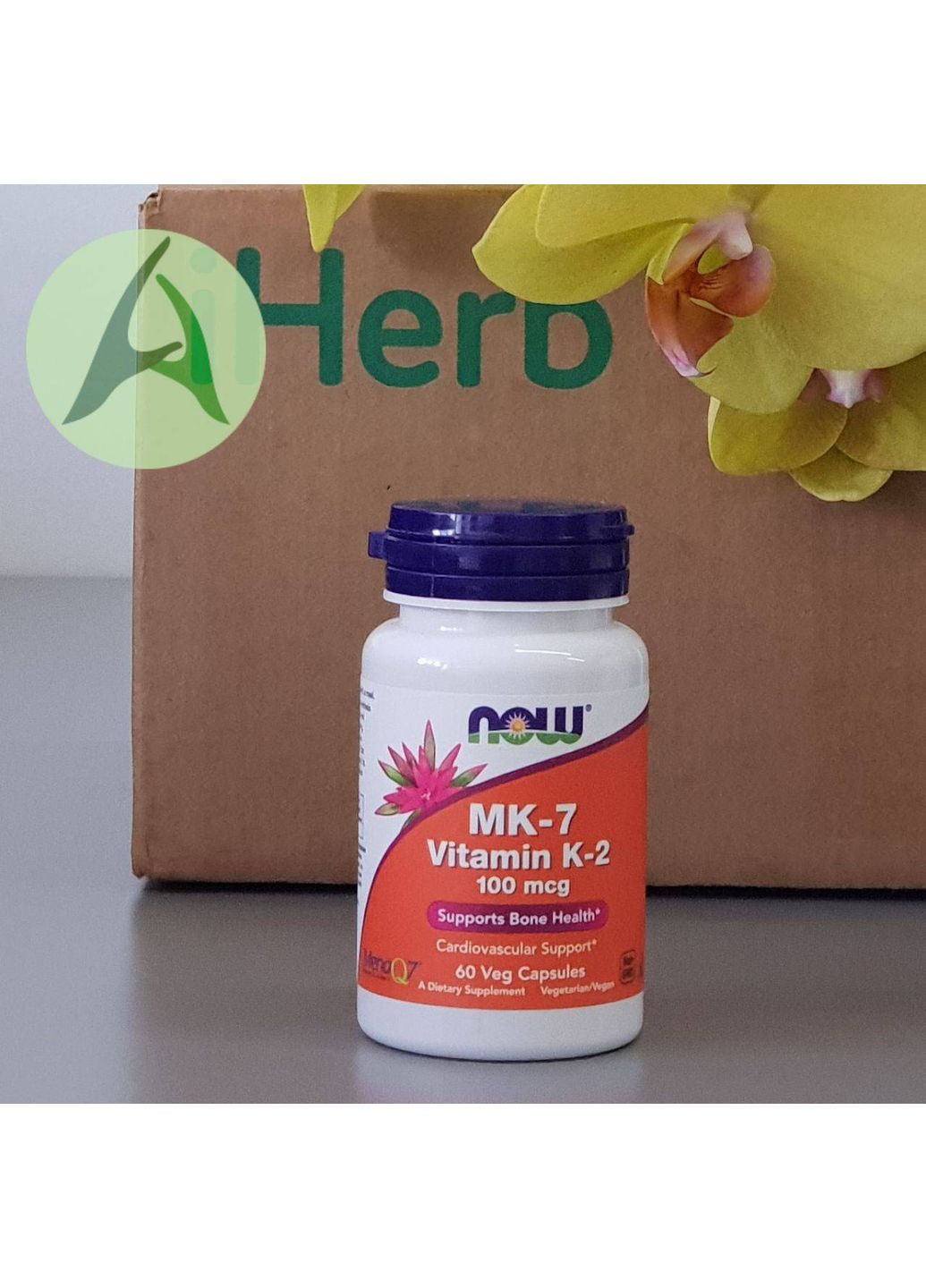 MK-7, витамин K2, 100 мкг, 60 капсул Now Foods (361858711)