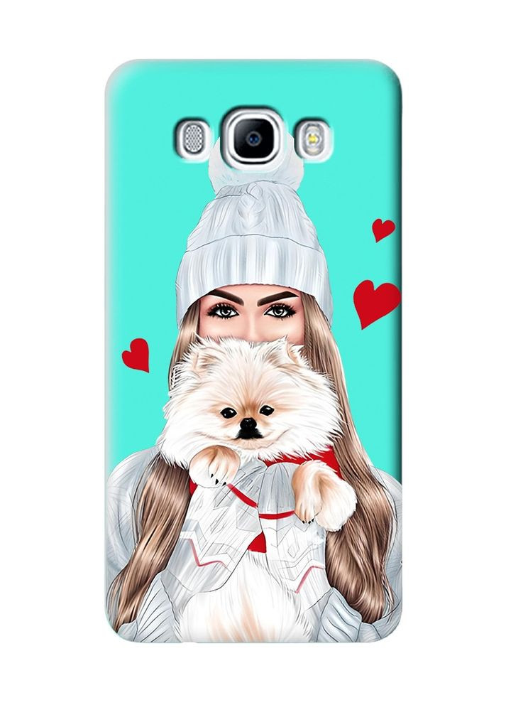 Матовый чехол на Samsung Galaxy J7(2016) J710:: Девушка с собачкой (принт 142) Creative (362969478)