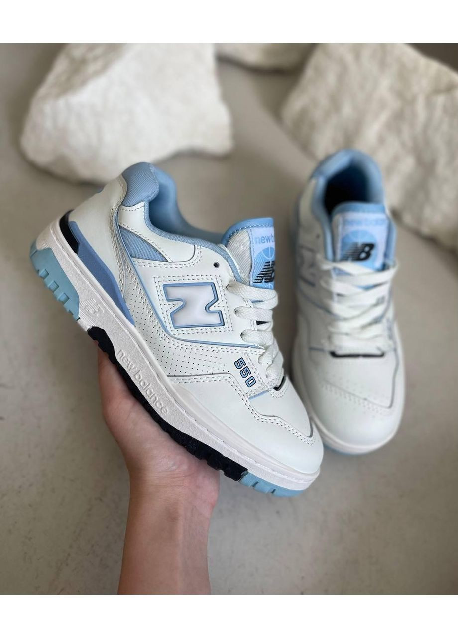 Белые демисезонные кроссовки мужские new balance 550 university blue нью беланс 550 No Brand
