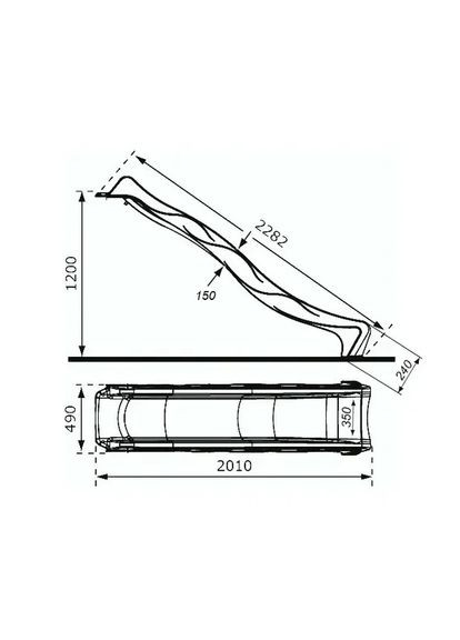 Гірка спуск 2.30 м reX для дітей КВТ, висота 1.20 м, Червоний Kbt (366028328)