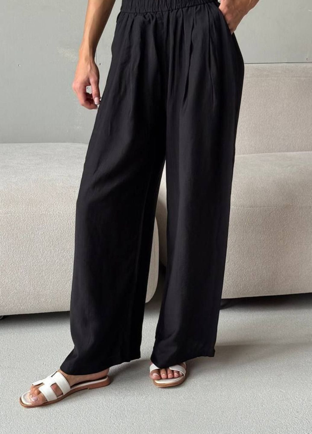 Льняные штаны на резинке Tik-Tak (341125319)