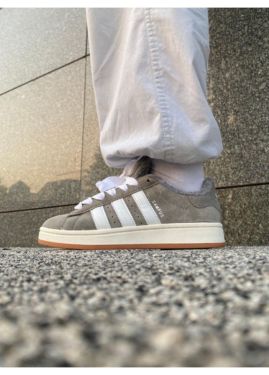 КРОСІВКИ ЖІНОЧІ ADIDAS CAMPUS 00S FUR GREY WHITE АДІДАС КАМПУС No Brand сірі зими (368647046)