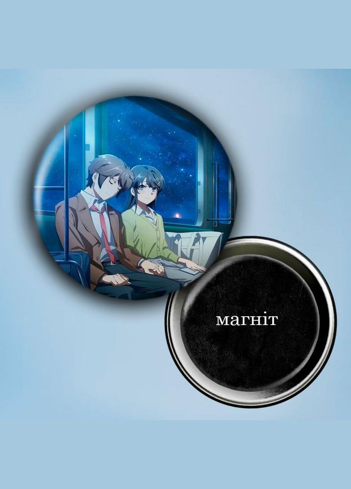 Фотомагнит (магнит на холодильник) Аниме Этот глупый свин не понимает мечту девочки заячика #0007 56 мм черный No Brand (309158792)