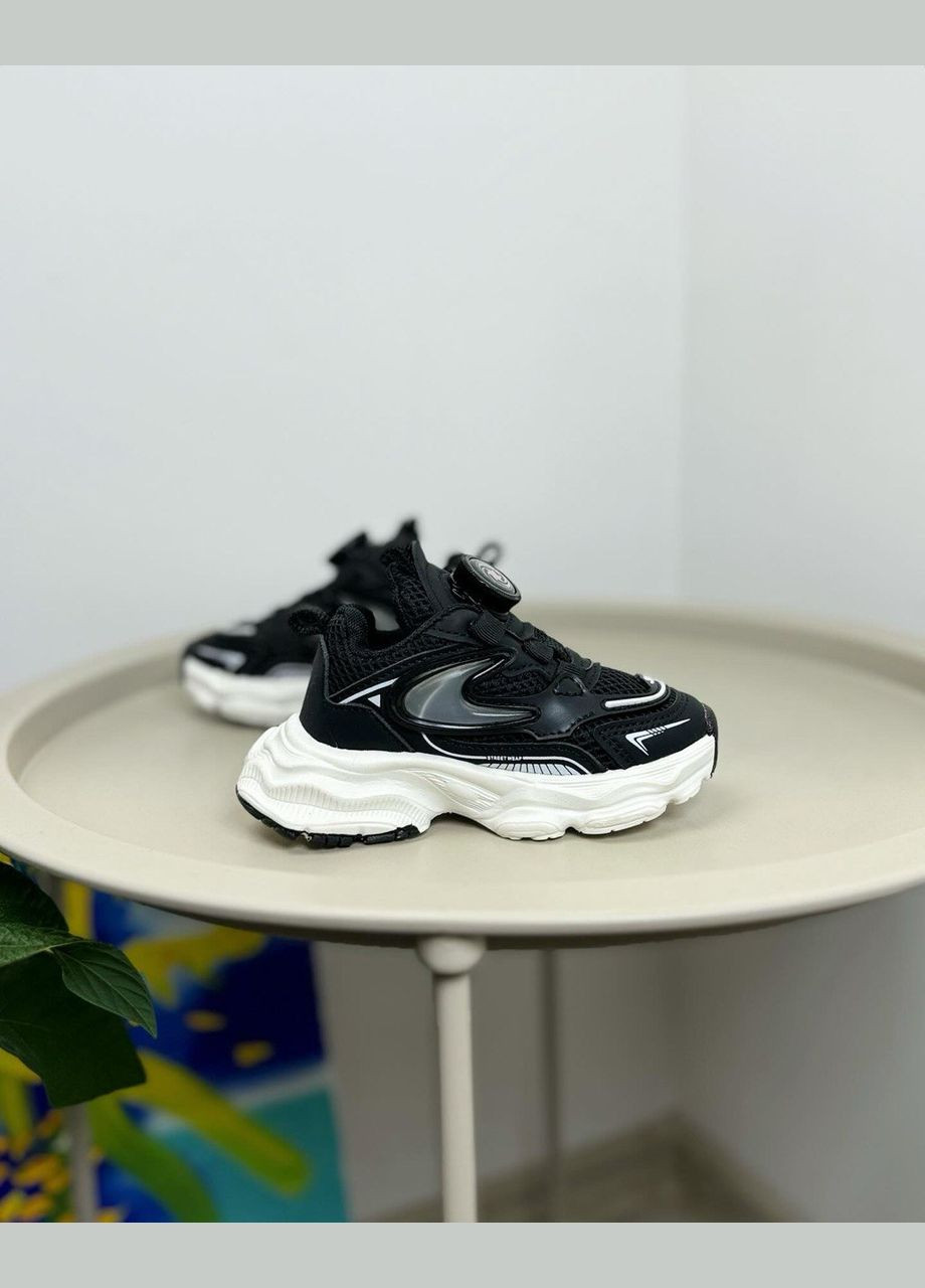 Чорні всесезонні дитячі кросівки чорні 1299 No Brand