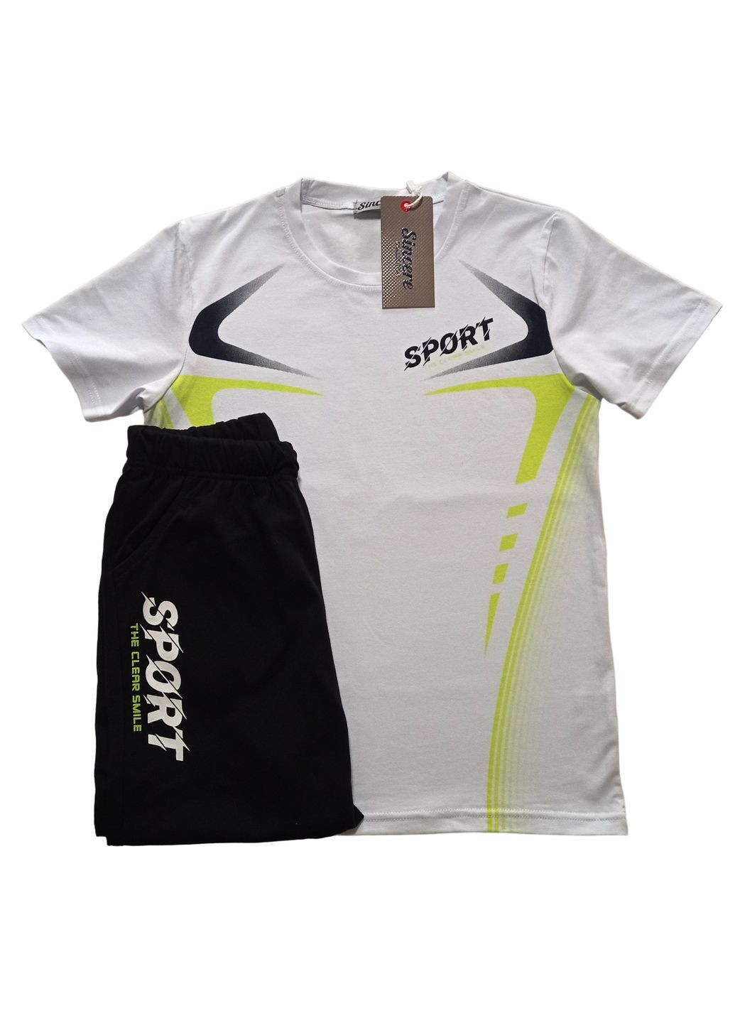 Білий літній літній костюм (комплект) для хлопчика з шортами Sincere