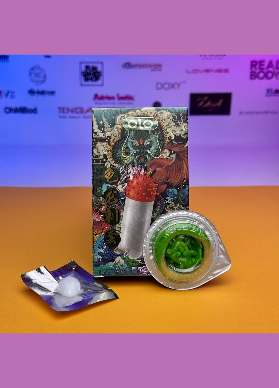 Презервативы Dragon с усиками 16 см 1 шт. в упаковке + шарик силиконовый OLO (322769446)