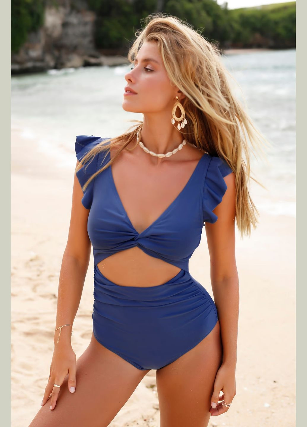 Синій літній купальник CUPSHE