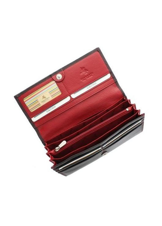Жіночий шкіряний гаманець CD21 BLK/RED чорний з червоним Visconti (303829853)