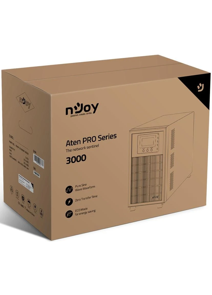 Источник бесперебойного питания Aten Pro 3000VA USB (PWUP-OL300AP-AZ01B) nJoy (394401130)