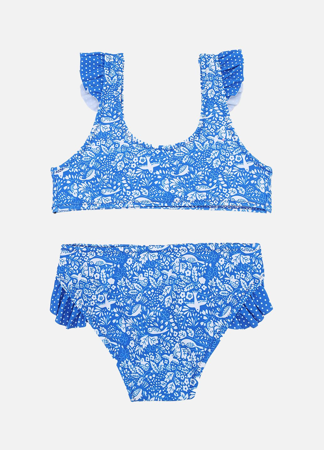 Синий летний купальник для девочки цвет синий цб-00270382 No Brand