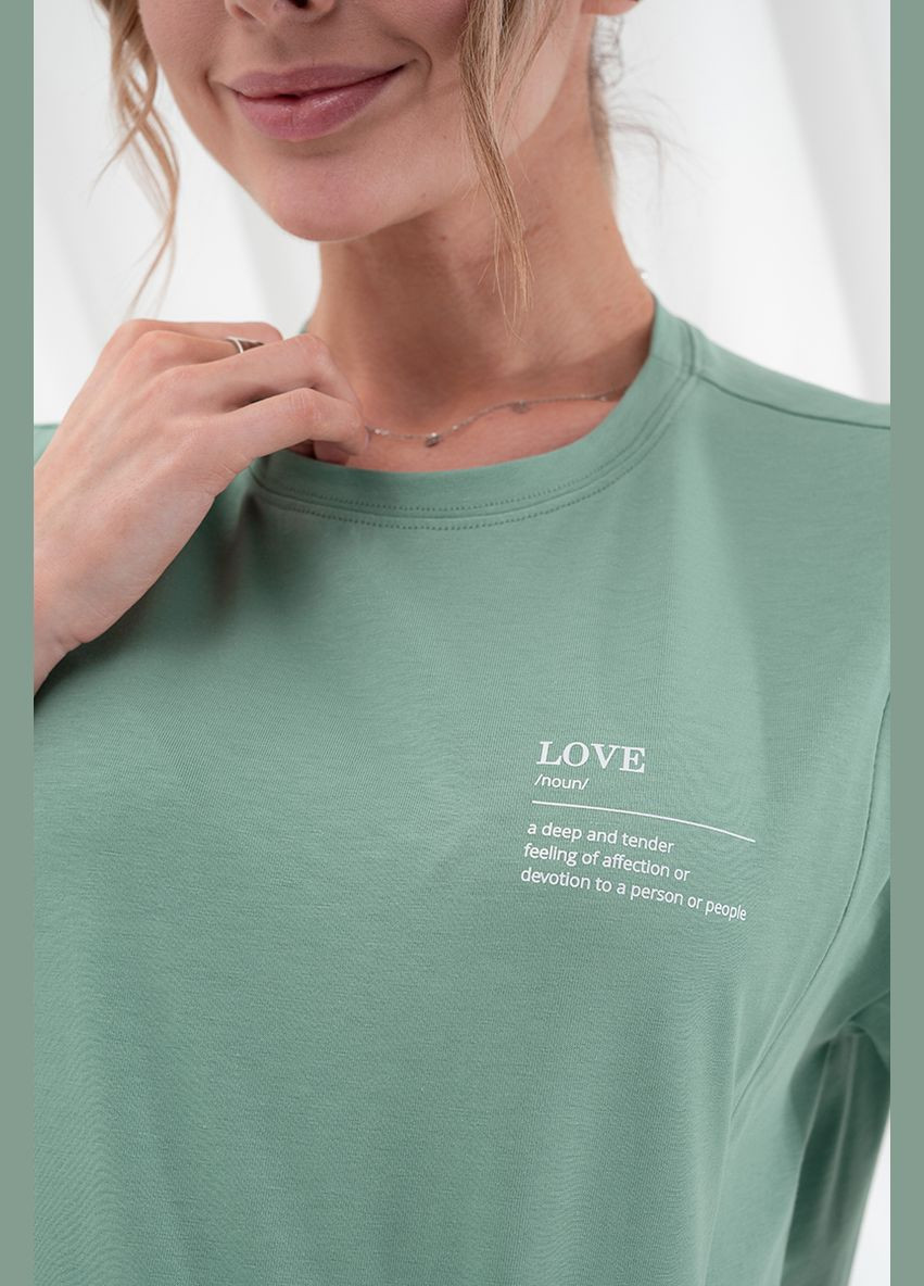 Удобная хлопковая футболка-туника для беременных и кормящих цвета полынь Юла мама - (322966334)