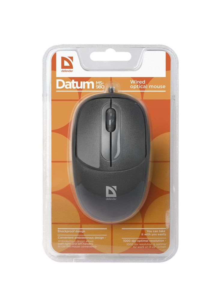 Мишка (m432376) Defender Datum MS-980 Black (369033301)