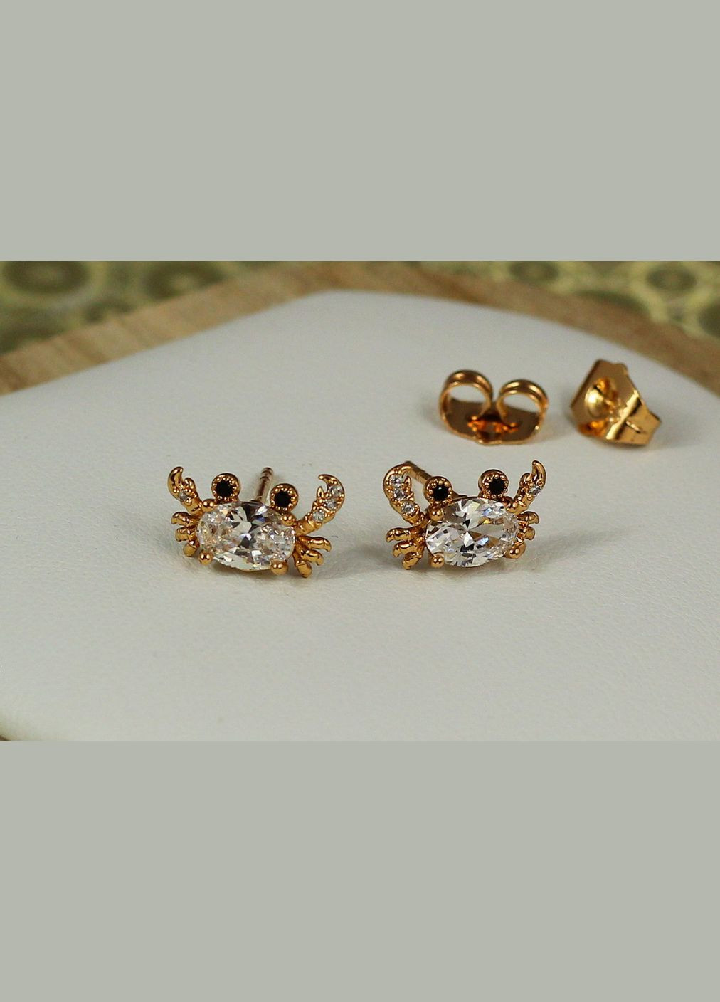 Сережки гвоздики крабики 8 мм золотисті Xuping Jewelry (316433591)