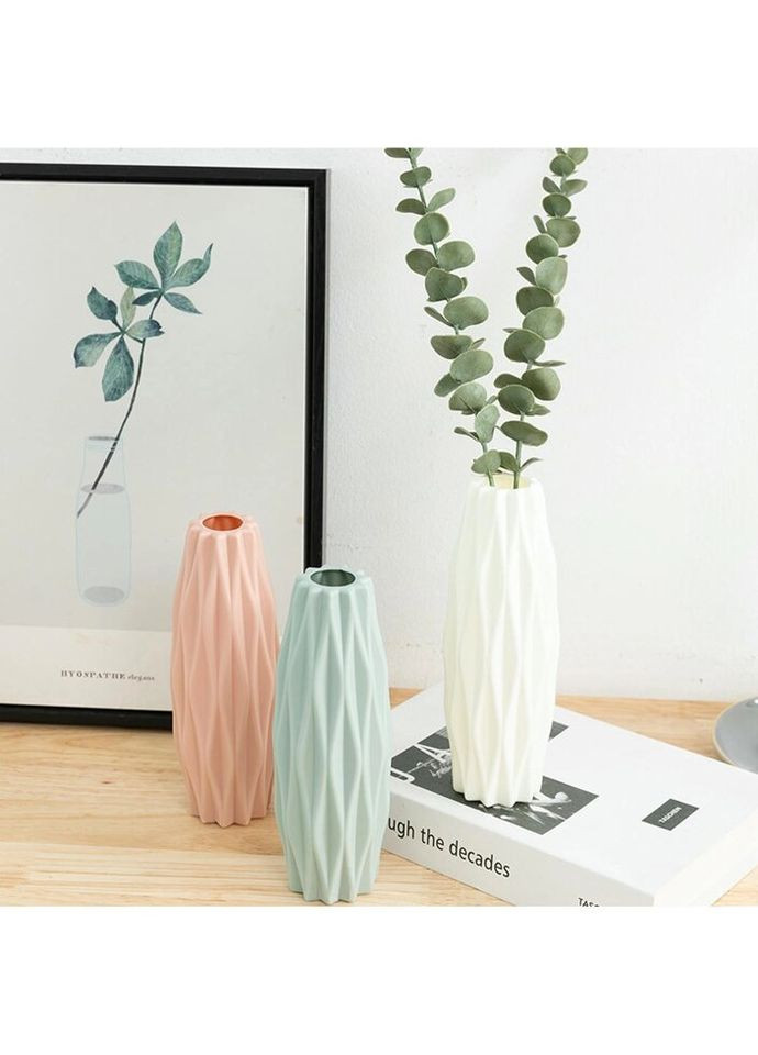 Ваза для квітів 14276 5.5 х21 см біла No Brand (335972448)