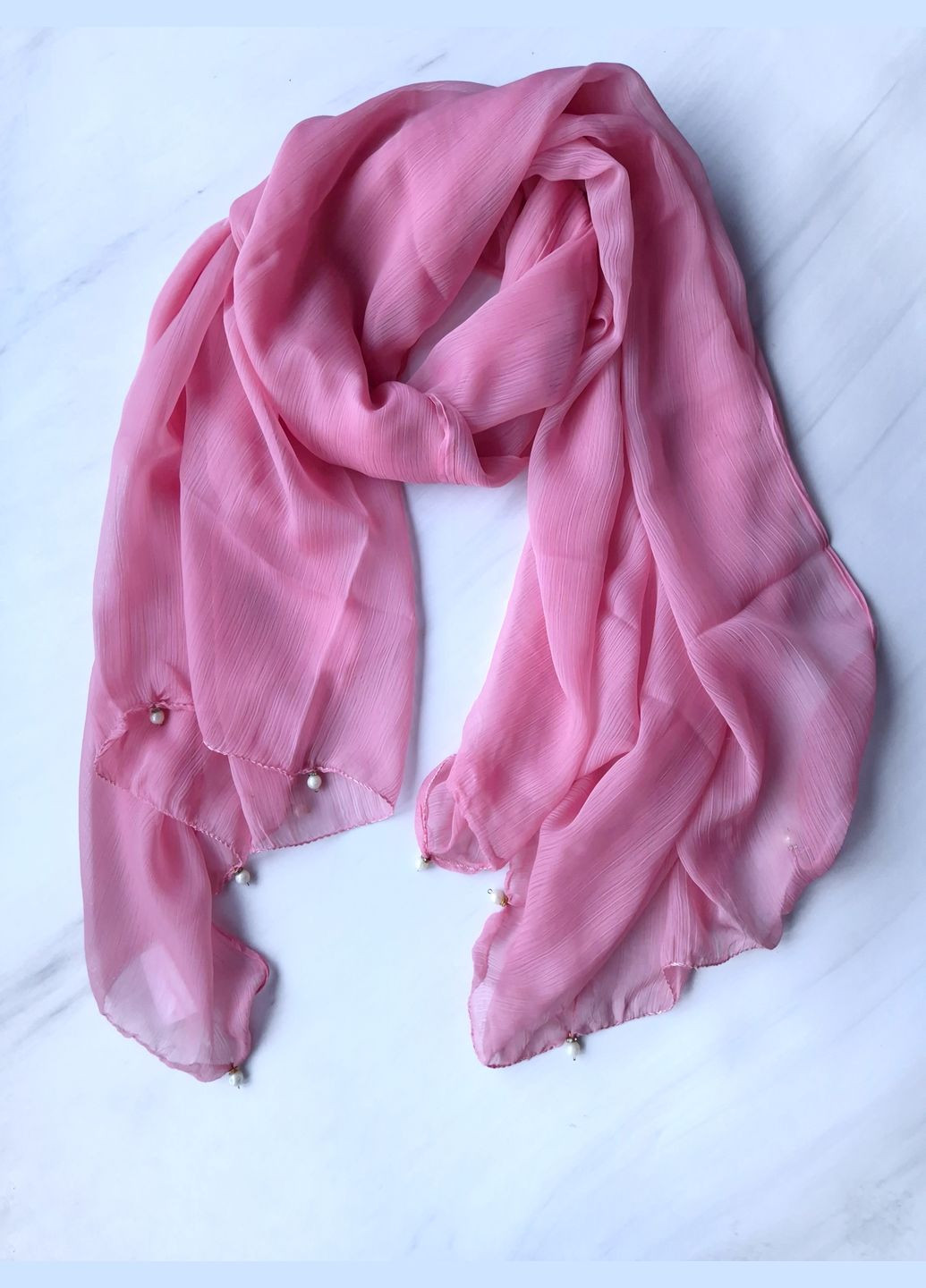 Шарф-палантин жіночий літо-весна-осінь з намистинками 196х120 см No Brand (322196335)