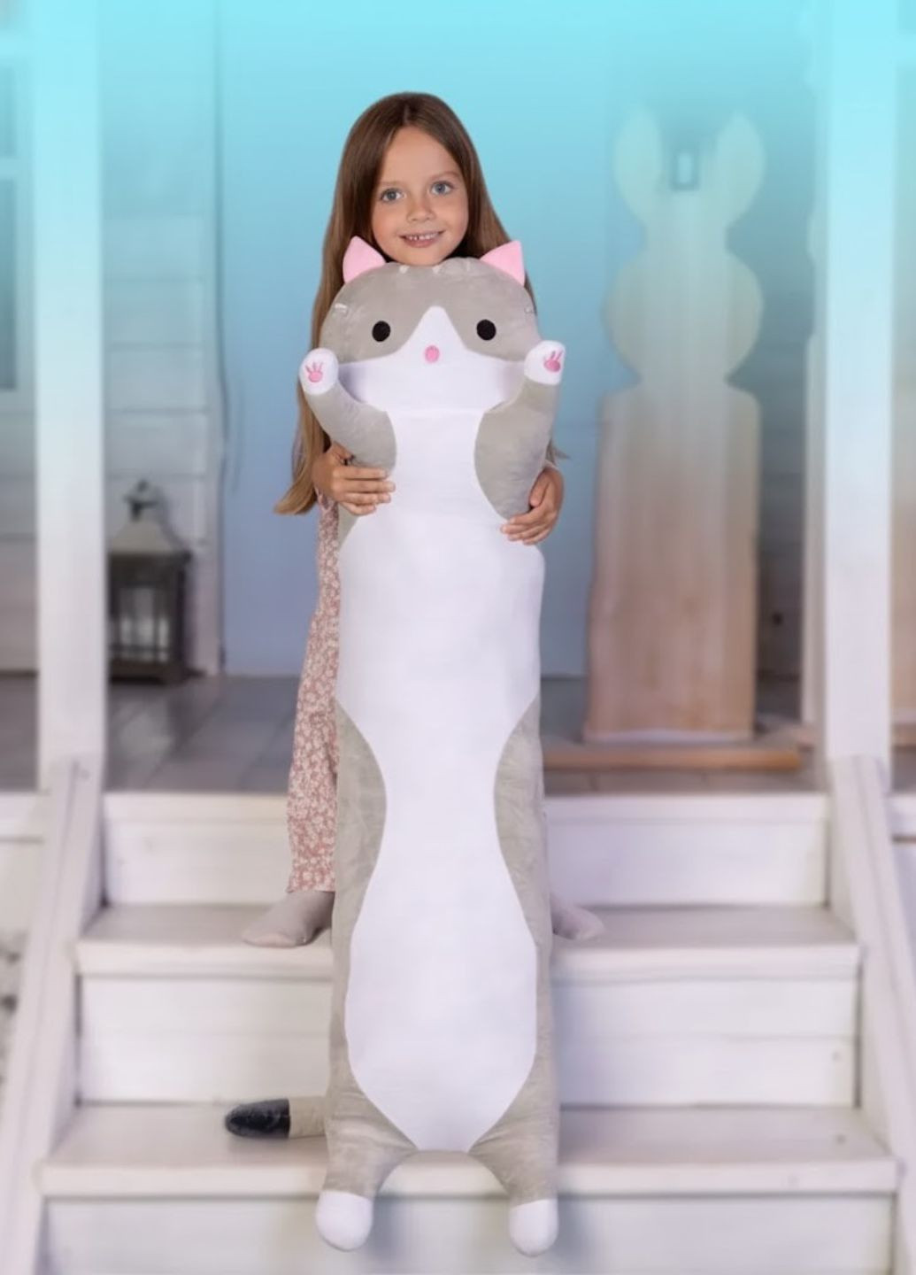 Большая мягкая игрушка-обнимашка кот 130 см плюшевая подушка My Kigu (369931717)