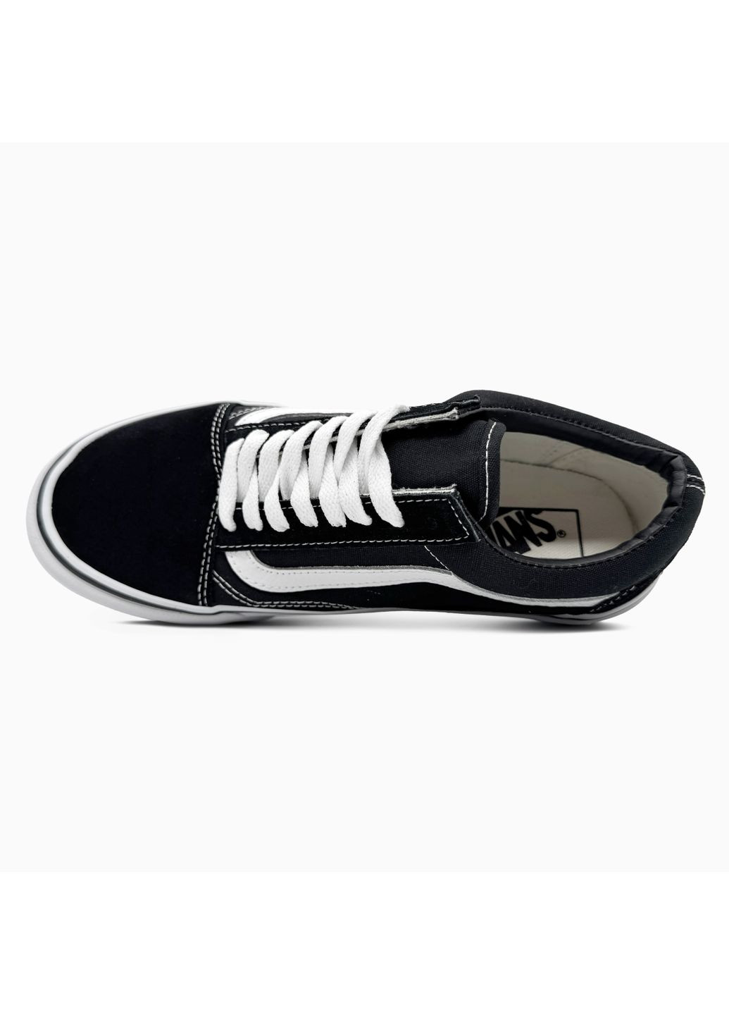 Чорні Осінні кросівки чоловічі і жіночі vans old skool black white | ванс олд скул білі No Brand