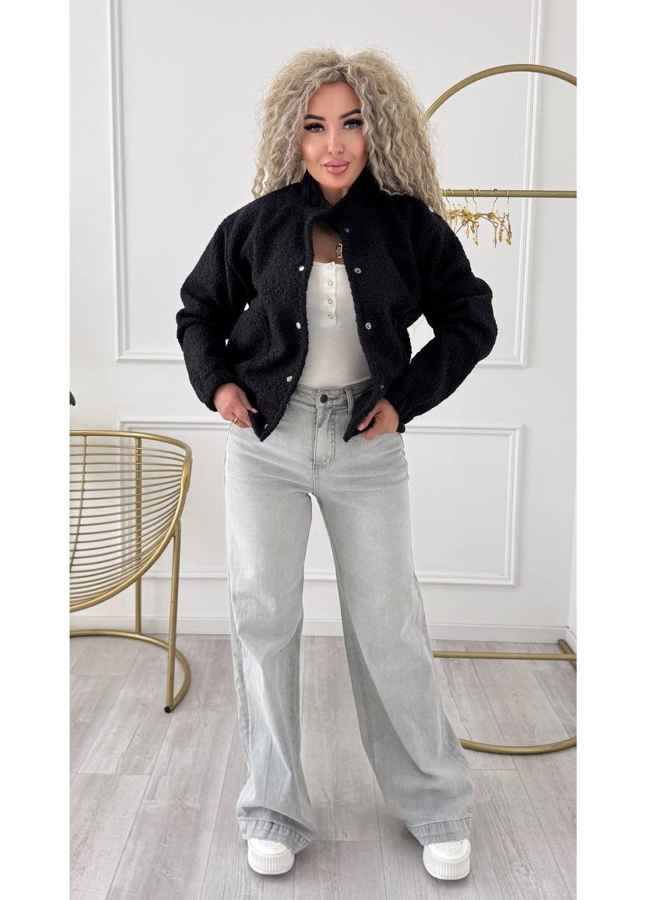 Бомбер жіночий кашеміровий Style Point бейсбольний на кнопках (360641019)