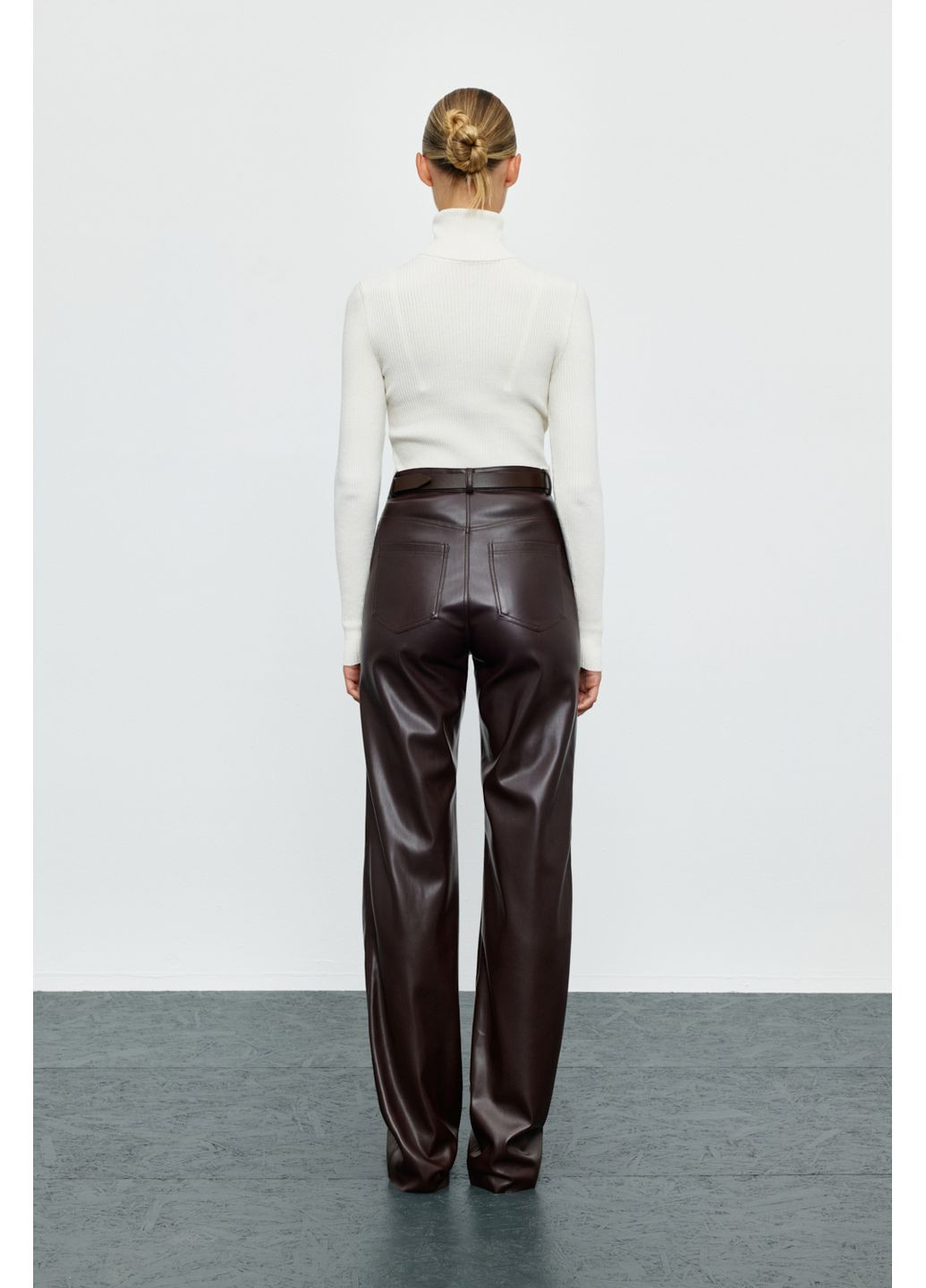 Штани з екошкіри tall 872 Papaya (363318175)