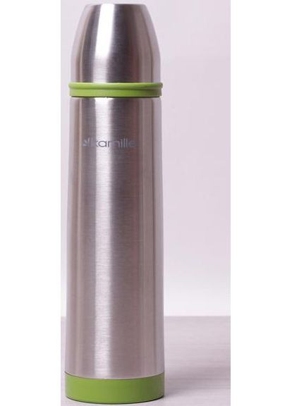 Термос 1000мл із нержавіючої сталі спортивний термос для води та чаю з пластиковими накладками Kamille (368988398)