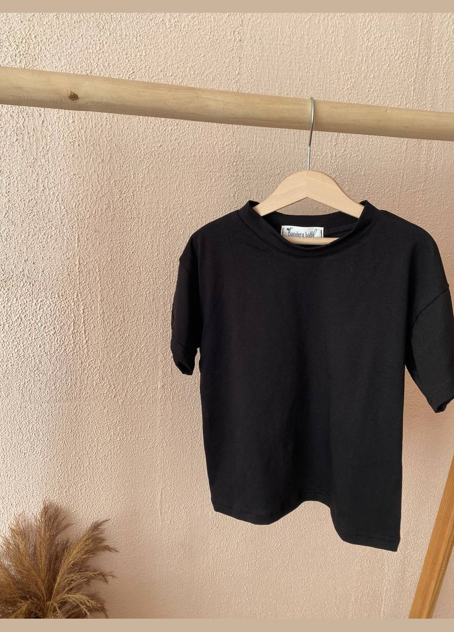 Чорна футболка оверсайз No Brand