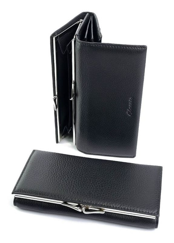 Жіночий шкіряний гаманець чорний No Brand (294629272)