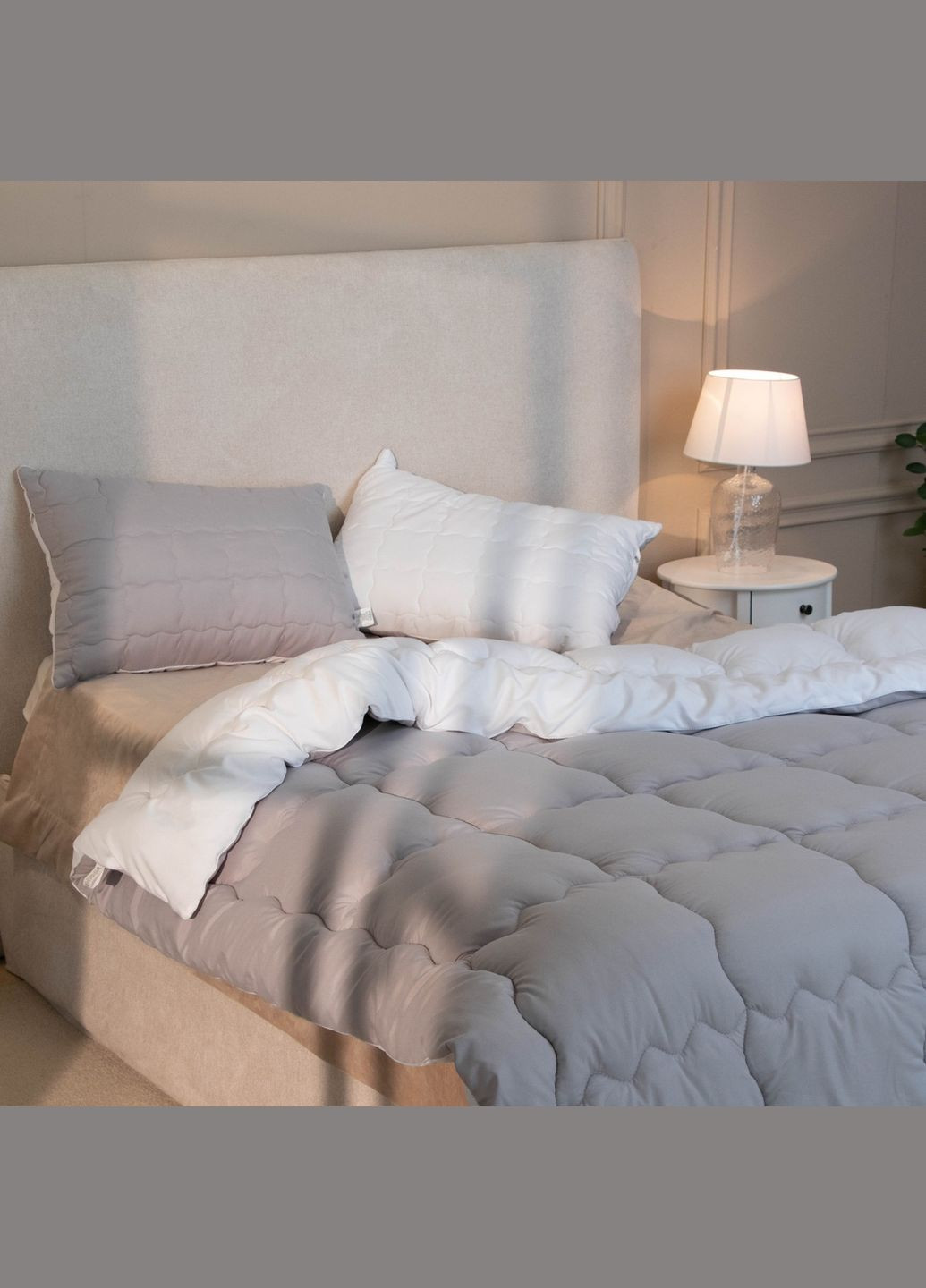 Ковдра 172х205 зимова силіконова Grey White Руно 316.52_Grey White (316472129)