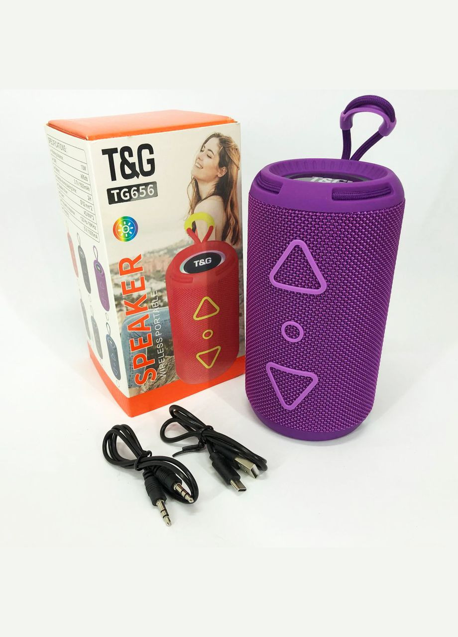 Bluetooth колонка портативная TG656 FM-радио, мощная переносная акустическая колонка. Цвет: лиловый No Brand (359474639)