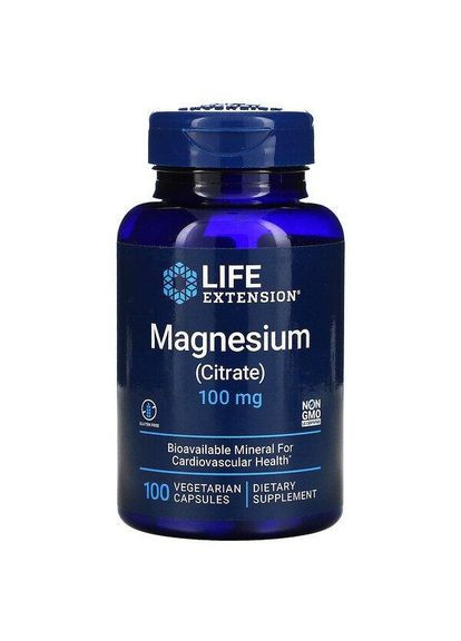 Цитрат магнію,, 100 мг, 100 капсул (LEX16821) Life Extension (266038745)