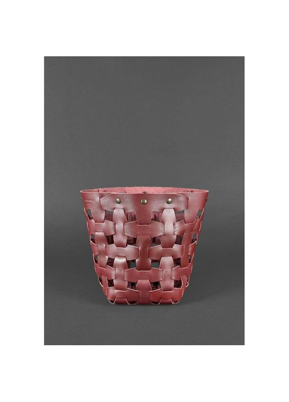 Кожаная плетеная сумка женская через плечо Пазл M бордовая Krast BlankNote (302008177)