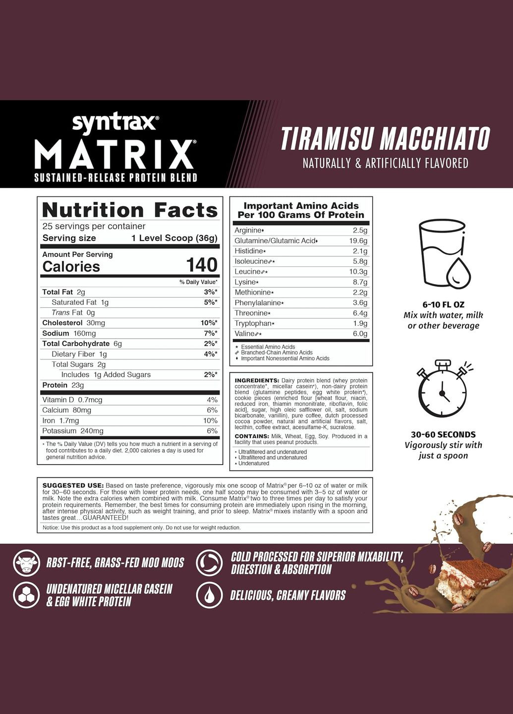 Протеин Matrix 0.9 kg (Tiramisu Macchiato) Syntrax (298748649)