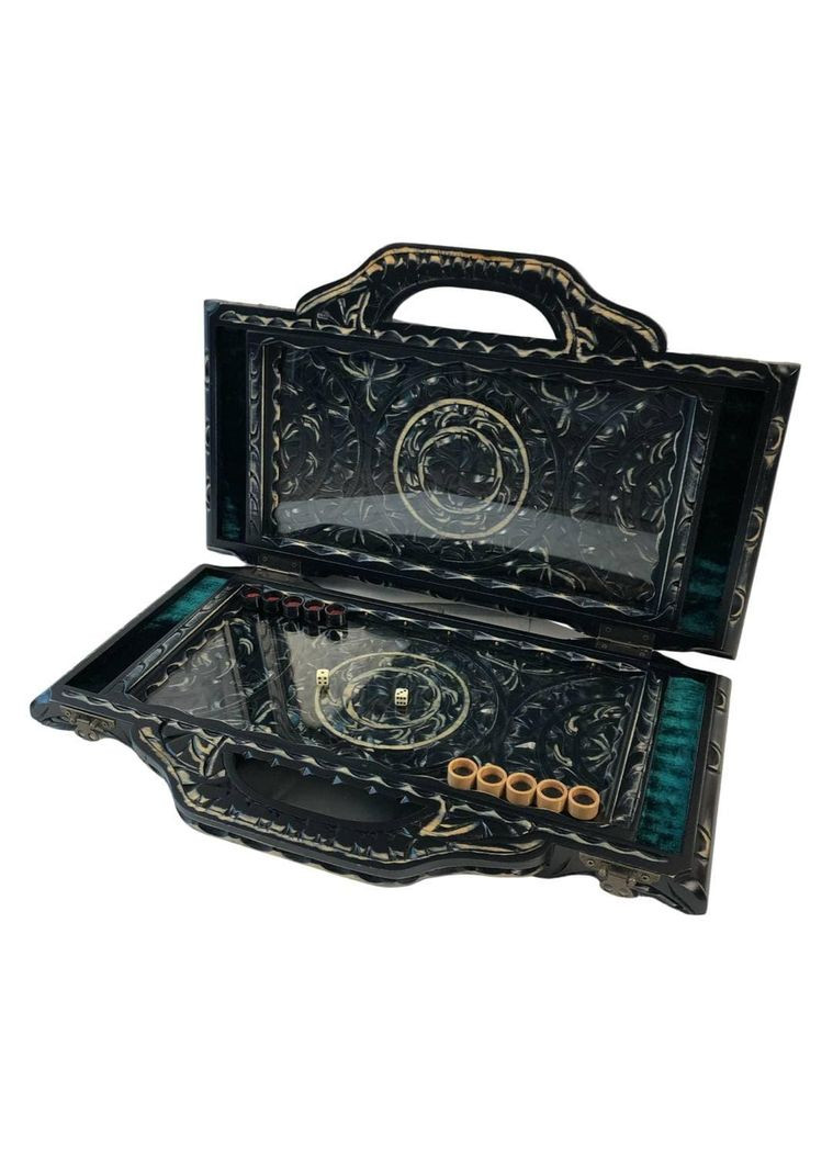 дерев'яні, ручної роботи з різьбленням під склом, 50*23*8 см, арт.192338 Кавун Нарди (335212028)