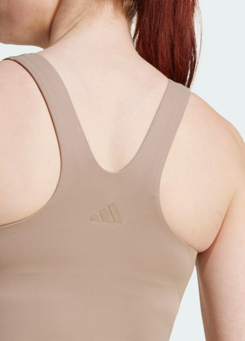 Коричневый майка all me medium support adidas полиэстер