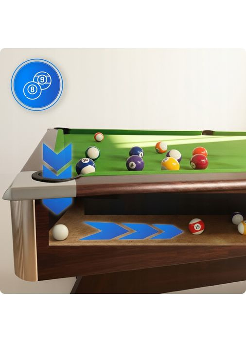 Більярдний стіл BOLD-BROWN 7FT, 214 х 122 х 81 см Thunder (371144966)