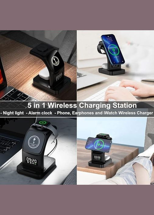 Бездротова Зарядна станція-годинник ET-WC37 15W Earldom (301087015)