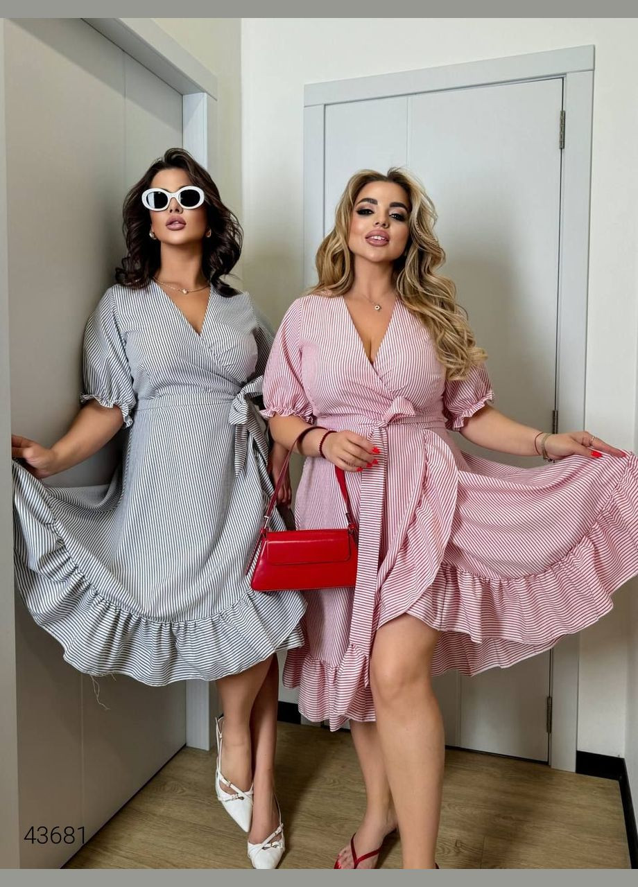 Червона повсякденний сукня на запах на запах Liton