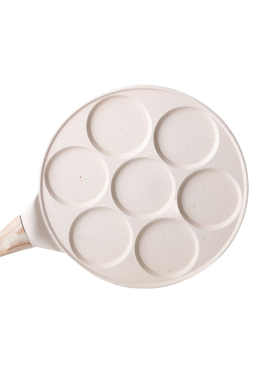 Сковорода з антипригарним покриттям 26 см для млинців, яєць та оладок 7-сегментна кругла бежева HP-39-582-W (A-032959) Yiwu (342759029)