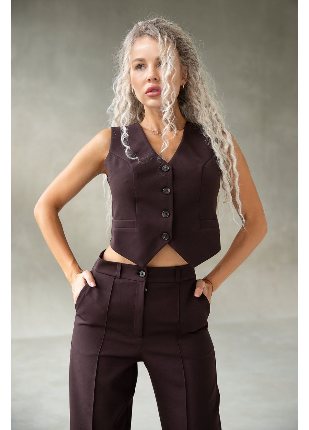 Костюм (брюки, жилет), цвет Темно-коричневый Tales (367831953)