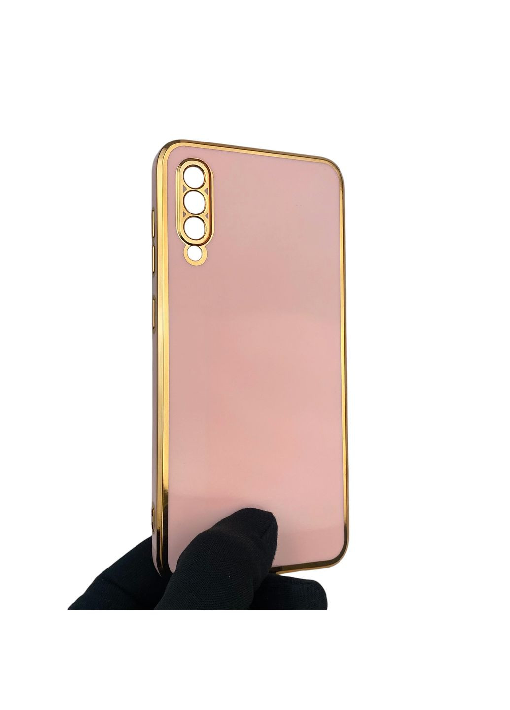 Чехол для Galaxy A52s SM-A528F с защитой камеры с золотой окантовкой на самсунг а52с пудровый gs1 Samsung (366228098)