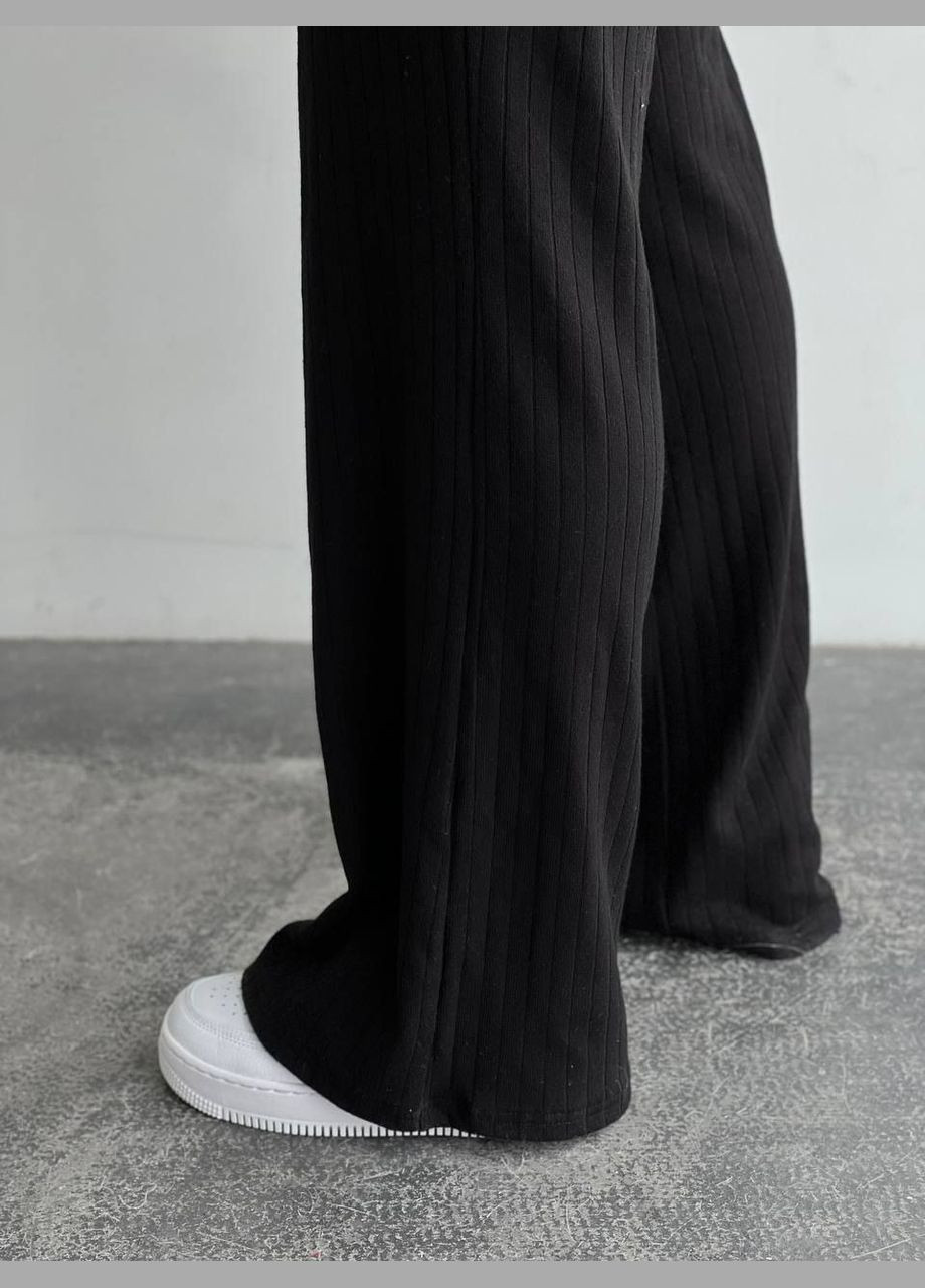 Однотонні чорні штани з ангори локшина люкс якості (50% бавовни), базові з м'якої та приємної до тіла тканини. No Brand 589 (285786241)