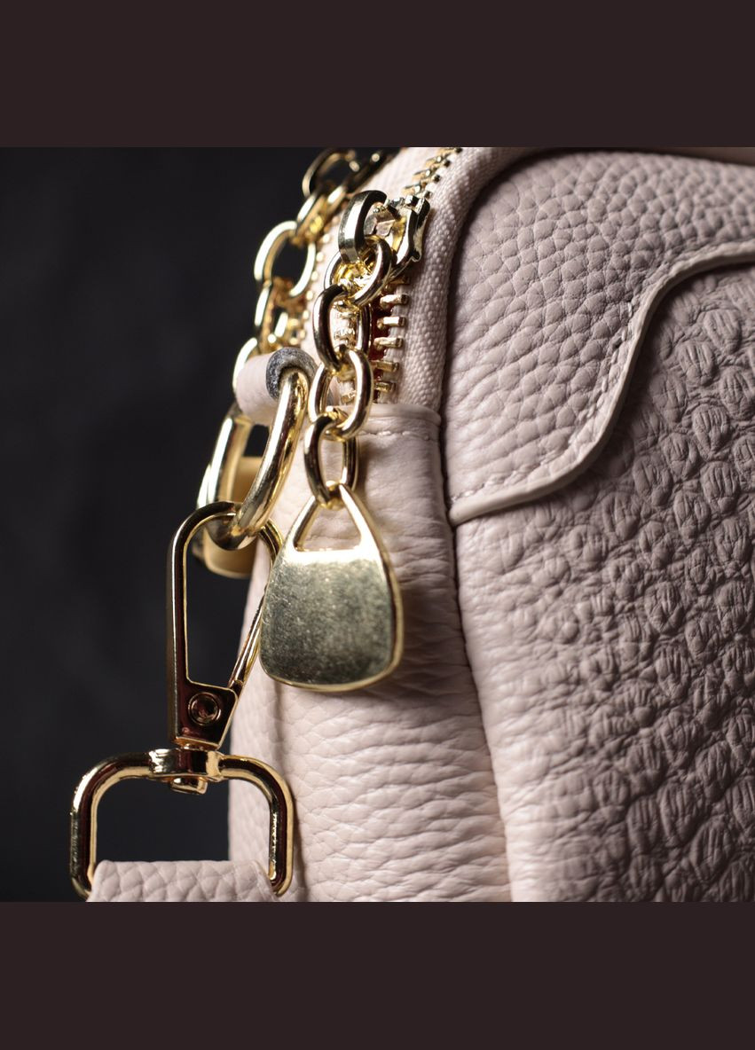 Невелика прямокутна кросбоді на два відділення з натуральної шкіри біла 22357 Vintage (329195337)