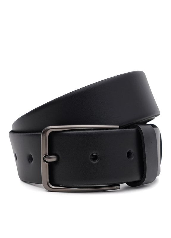 Чоловічий ремінь шкіряний 115v1fx62 Чорний Borsa Leather (302972518)