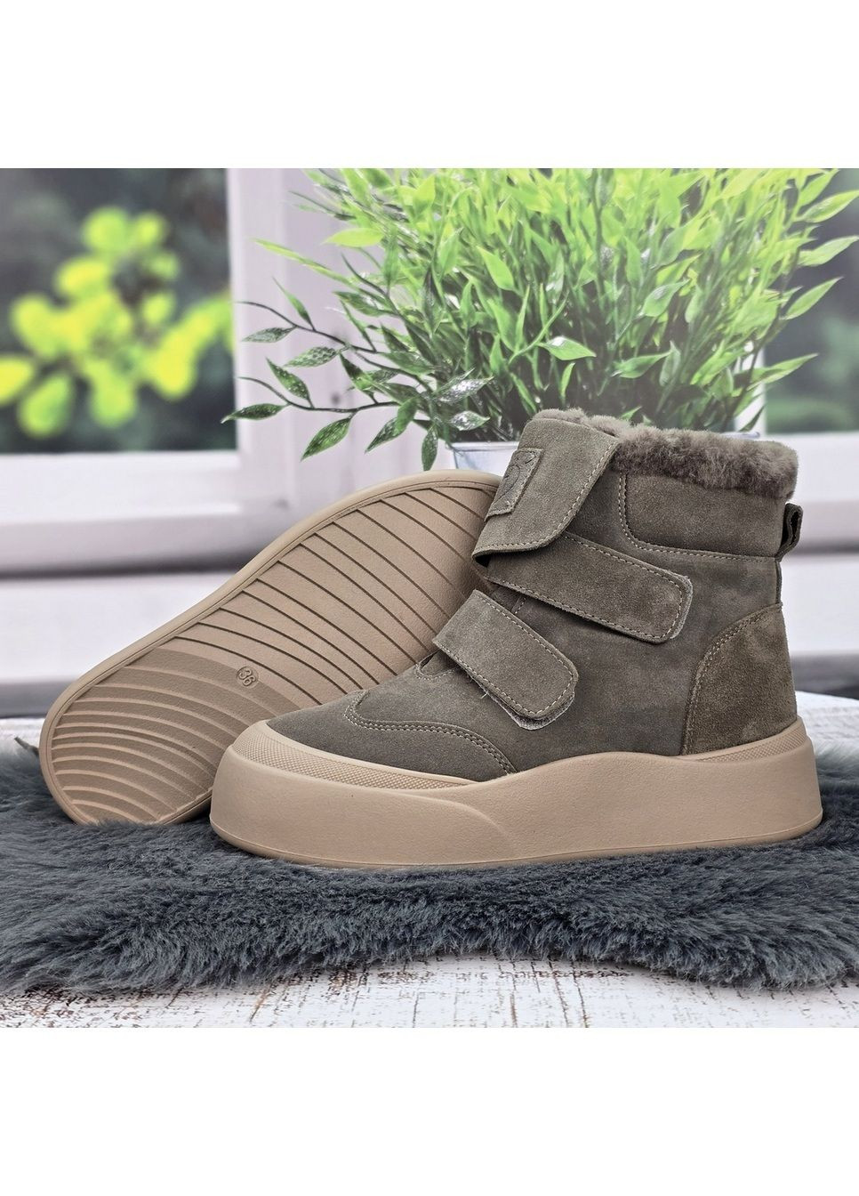 Черевики жіночі зимові чорні з натуральної замші на овчині Hengji (369481304)