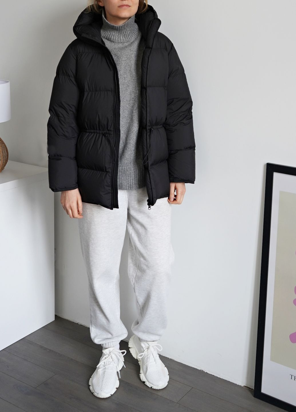 Чорний зимній Пуховик One