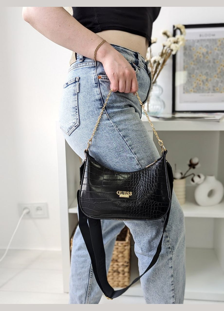Сумка Гесс Bagget (чорна рептилія) No Brand (322326467)
