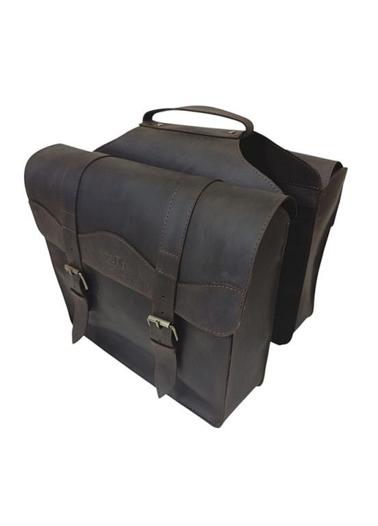 Велосумка Crazy Horse на багажник 2-х секционная коричневый (241224) Bizon (334100421)