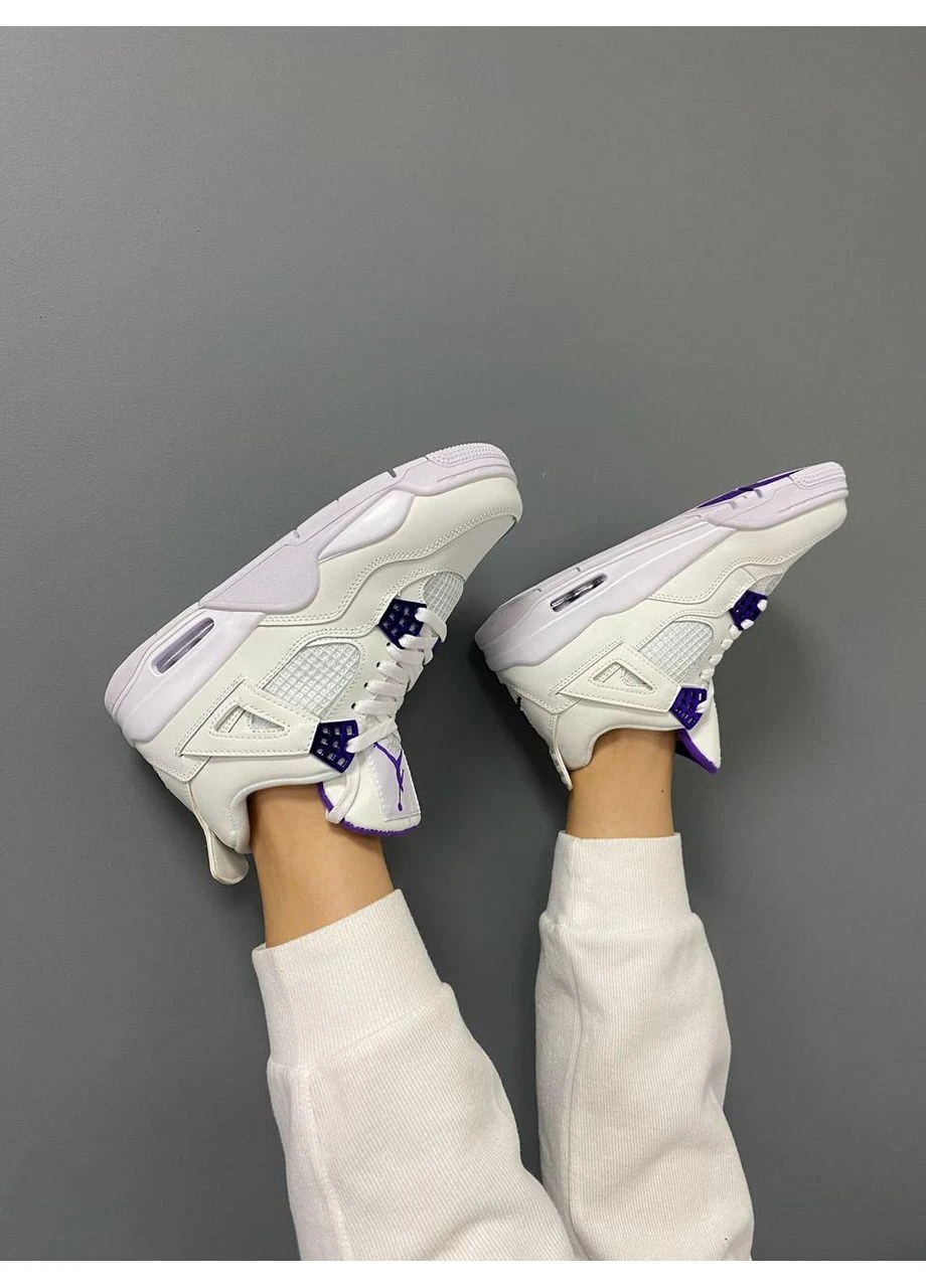 Фіолетові кросівки чоловічі nike air jordan 4 retro metallic purple найк аір джордан фіолетові демісезон No Brand